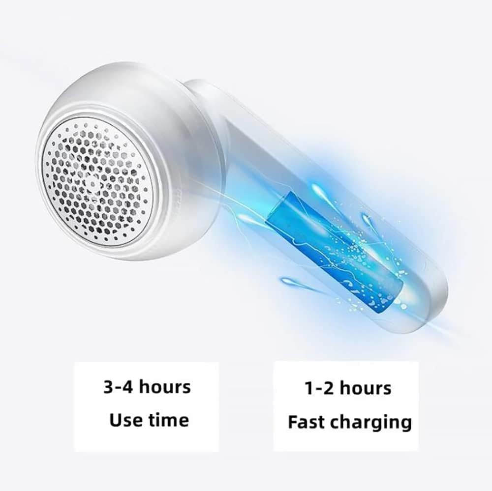 Electric Fabric Shaver Rechargeable – 6 Blade Lint Remover for Clothes, Sweaters & Sofa | Powerful Fuzz Remover with USB Charging & Large Container
