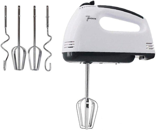 7-Speed Electric Hand Mixer – 150–200W Powerful Kitchen Mixer with Stainless Steel Beaters & Dough Hooks, Turbo Function for Baking & Everyday Mixing