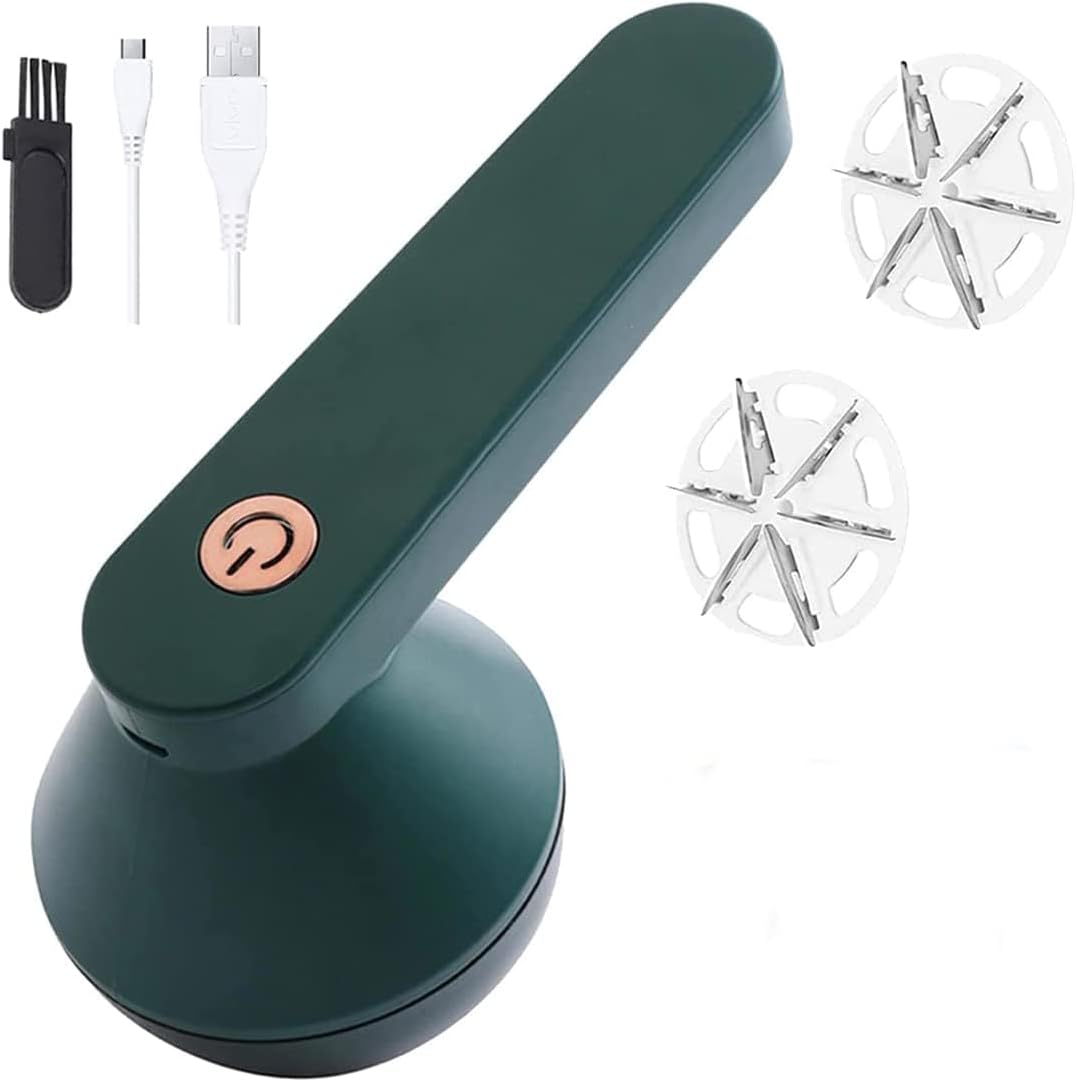 Electric Fabric Shaver Rechargeable – 6 Blade Lint Remover for Clothes, Sweaters & Sofa | Powerful Fuzz Remover with USB Charging & Large Container