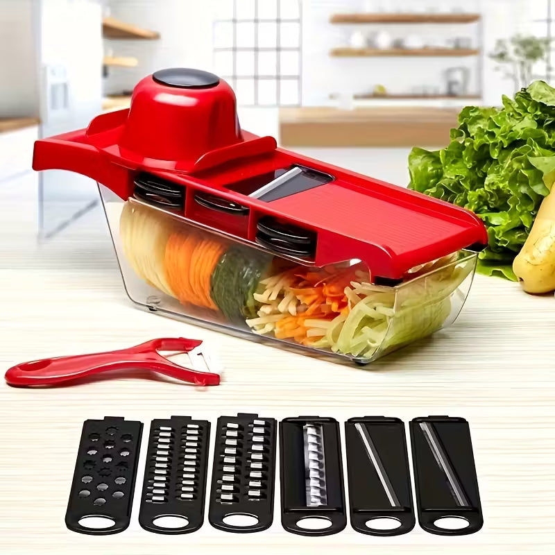 10-in-1 Multi-Functional Vegetable Cutter & Manual Mandoline Slicer – Kitchen Food Prep Tool