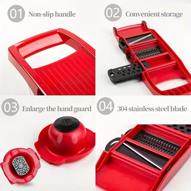 10-in-1 Multi-Functional Vegetable Cutter & Manual Mandoline Slicer – Kitchen Food Prep Tool