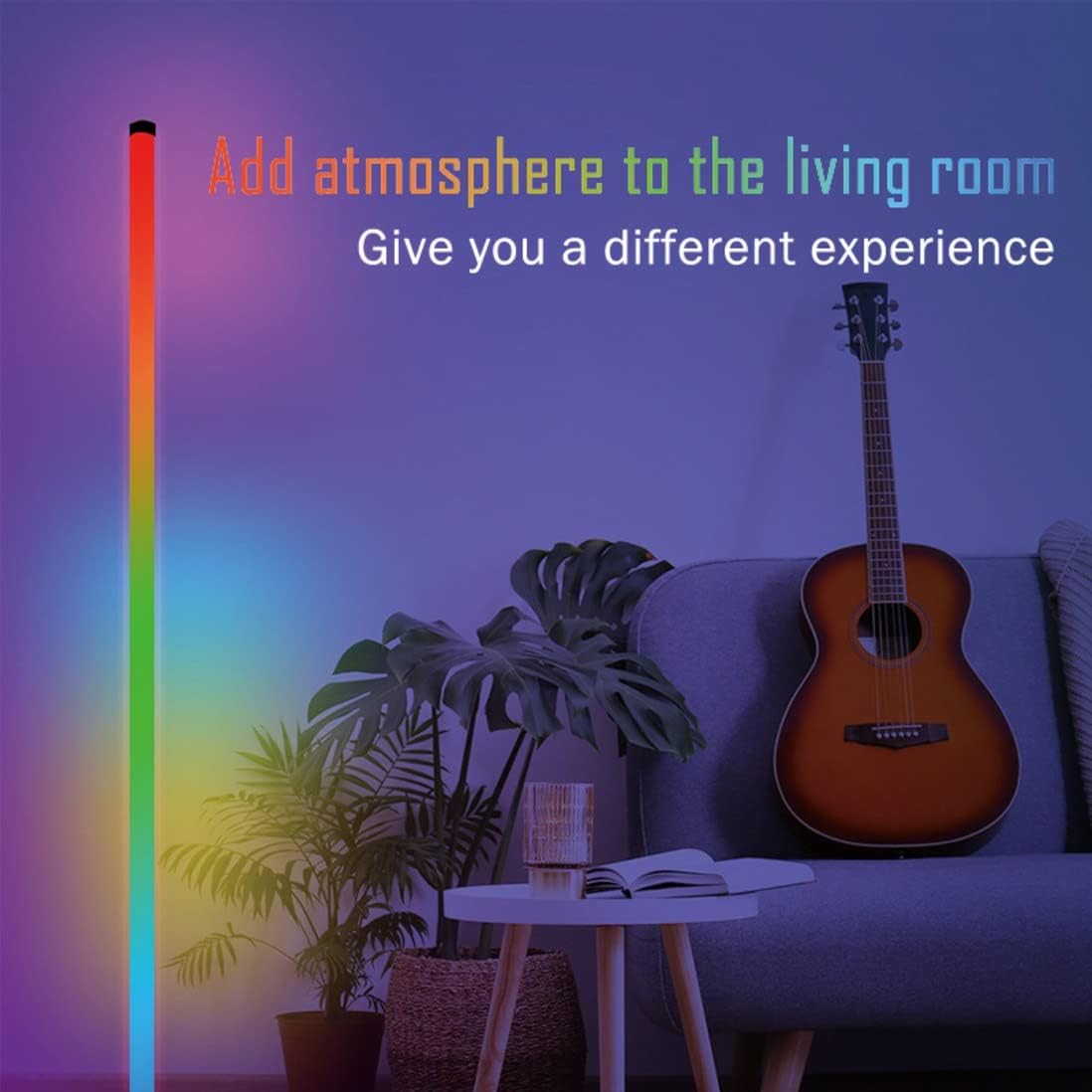 Space-Saving RGB LED Floor Lamp – Slim Corner Light with RGB & White Modes, USB Powered Ambient Lighting for Home, Office & Gaming Setup