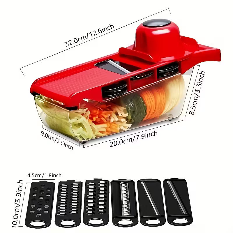 10-in-1 Multi-Functional Vegetable Cutter & Manual Mandoline Slicer – Kitchen Food Prep Tool