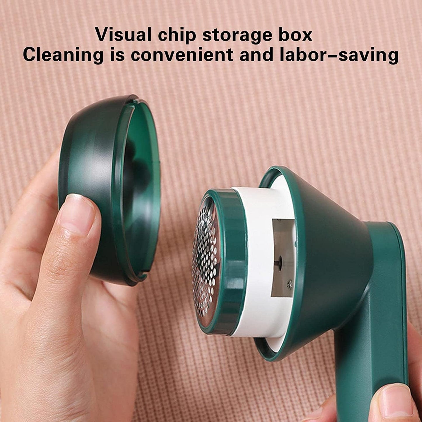 Electric Fabric Shaver Rechargeable – 6 Blade Lint Remover for Clothes, Sweaters & Sofa | Powerful Fuzz Remover with USB Charging & Large Container