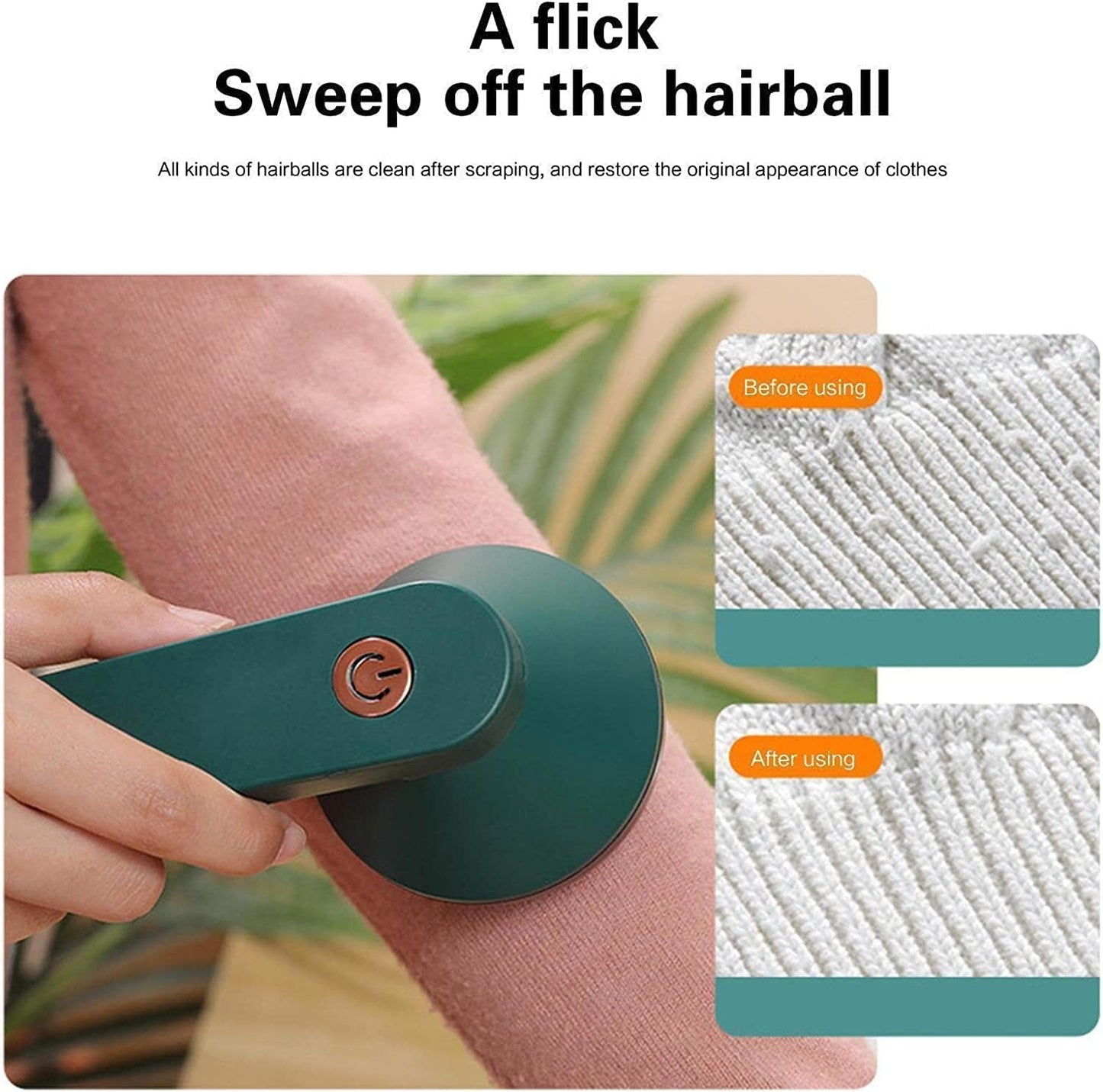 Electric Fabric Shaver Rechargeable – 6 Blade Lint Remover for Clothes, Sweaters & Sofa | Powerful Fuzz Remover with USB Charging & Large Container