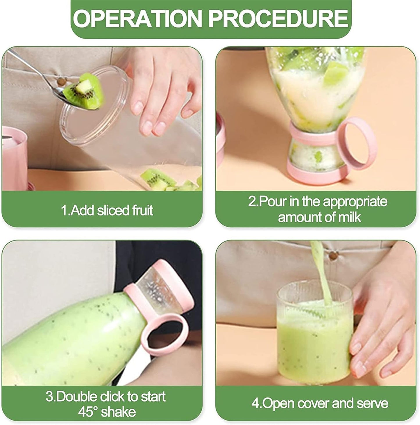 Portable Juicer Bottle – USB Rechargeable Personal Blender