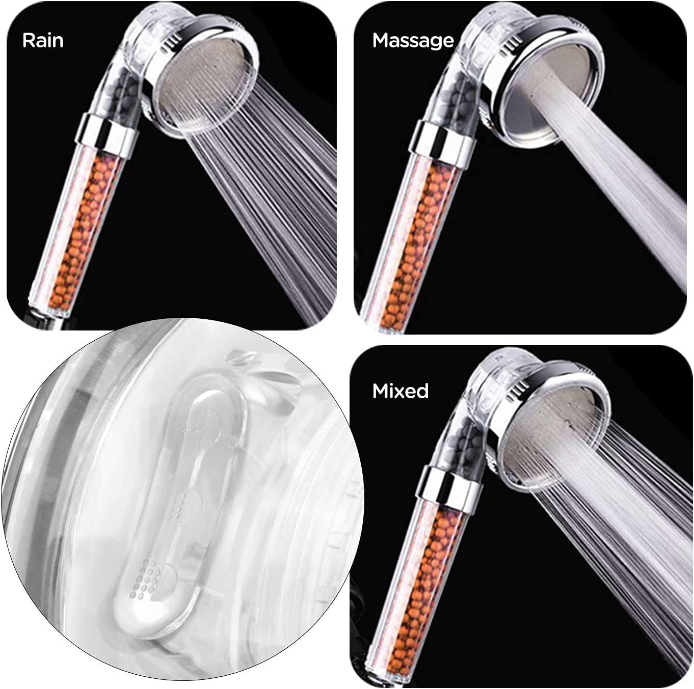 High Pressure Water-Saving Shower Head – Universal Easy-Install Handheld Shower with Micro-Hole Technology & 1.5m Hose
