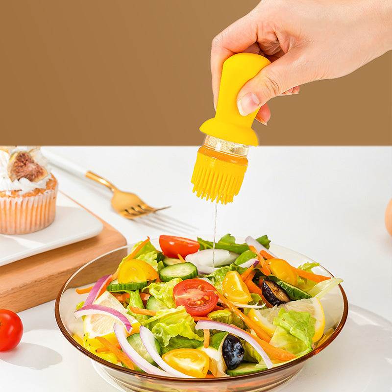 2 In 1 Oil Dispenser with Silicone Brush – 550ML Glass BBQ Oil Spray Bottle with Press Control for Cooking, Barbecue & Seasoning
