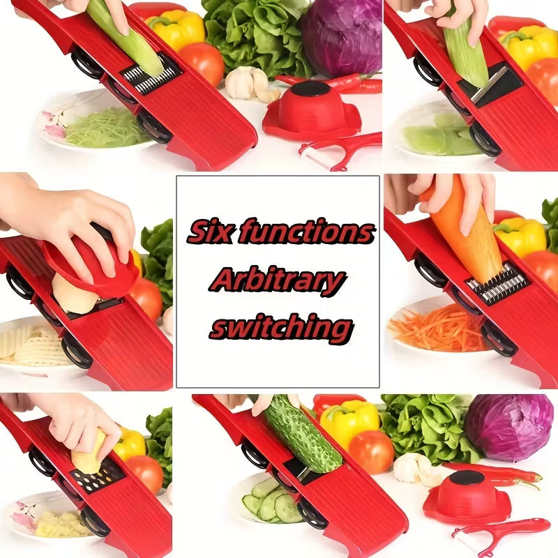 10-in-1 Multi-Functional Vegetable Cutter & Manual Mandoline Slicer – Kitchen Food Prep Tool