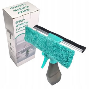 Spray Window Cleaner – 2-in-1 Glass Cleaning Tool with Microfiber Pad & Squeegee